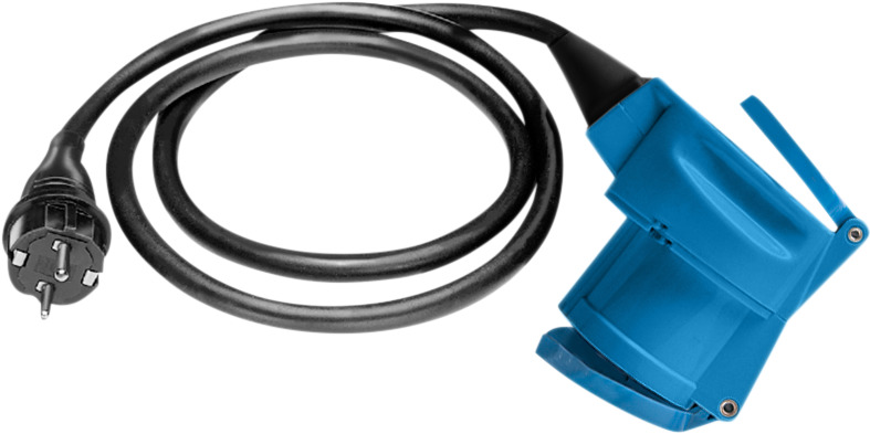UniTEC 47458 Adattatore Per Camper E Caravan - Cavo Gomma H07RN-F 3G2,5mm² 1,5m - IP44 Da 16A/230V, Presa E Spina Di Sicurezza, Certificato VDE