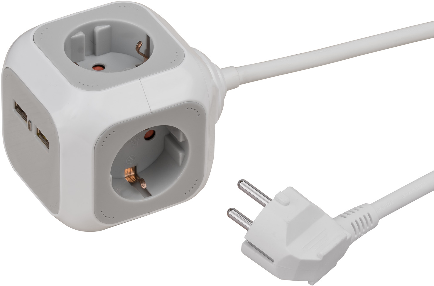 ALEA-Power USB-Charger Steckdosenwürfel 4-fach, 1,4m H05VV-F 3G1,5