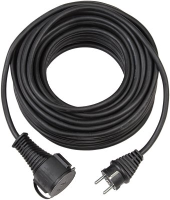 Qualitäts-Gummi-Verlängerungskabel IP44 10m schwarz H05RR-F 3G1,5