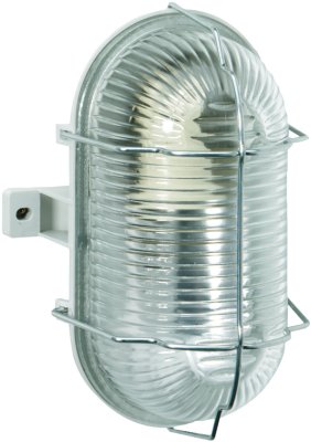 Wand- und Deckenleuchte oval mit verzinkten Drahtb&uuml;geln grau IP44