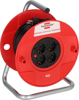 BAT Kabeltrommel ST 260, 4x Typ F, 25m H05VV-F 3G1.5 schwarz (VP54Stk.)