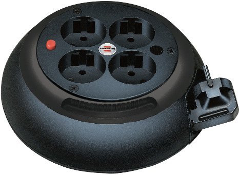 Design-Kabelbox 4-fach schwarz/schwarz 3m H05VV-F 3G1,5 - Produktbild