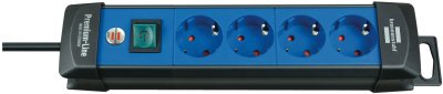 Premium-Line Steckdosenleiste 4-fach schwarz/blau 1,8m H05VV-F 3G1,5