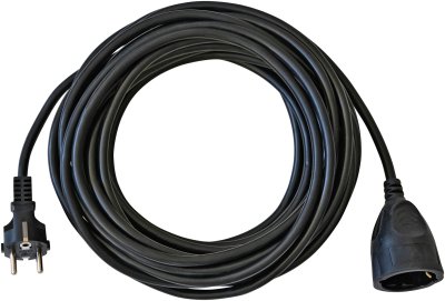 Kunststoff-Verlängerung Schwarz 10m H05VV-F 3G1,5
