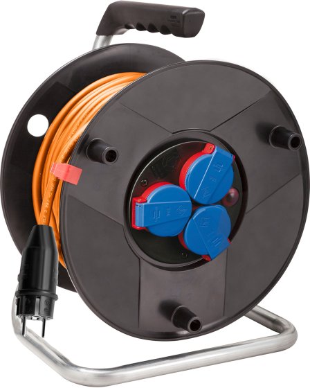 BAT ST 240 Kabeltrommel, 3x Schutzkontakt-Steckdosen 230V/16A, 25m AT-N07V3V3-F 3G1,5 orange, IP44 - Produktbild