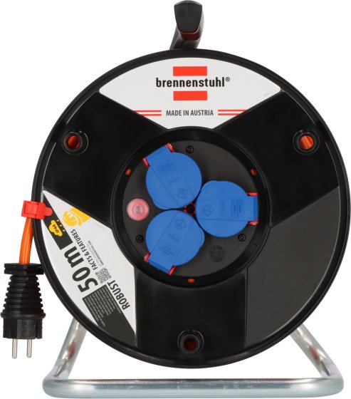 BAT Kabeltrommel ST 290 IP44, 3x Typ F, 50m AT-N07V3V3-F 3G1,5 orange - Produktansicht