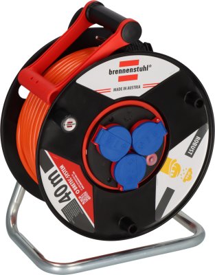 Garant&reg; Kabeltrommel ST 290 IP44 mit Bretec, 3x Typ F, 40m AT-N07V3V3-F 3G1,5 orange