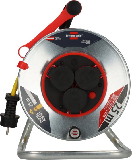 Professional Kabeltrommel SK 240 IP44 mit Bretec, 3x Typ F, 25m AT-N07V3V3-F 3G1,5 orange - Produktansicht