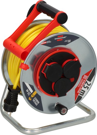 Professional Kabeltrommel SK 240 IP44 mit Bretec, 3x Typ F, 25m AT-N07V3V3-F 3G1,5 orange - Produktbild