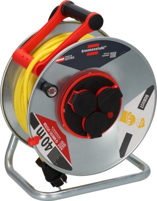 Professional Kabeltrommel SK 290 IP44 mit Bretec, 3x Typ F, 40m AT-N07V3V3-F 3G1,5 orange