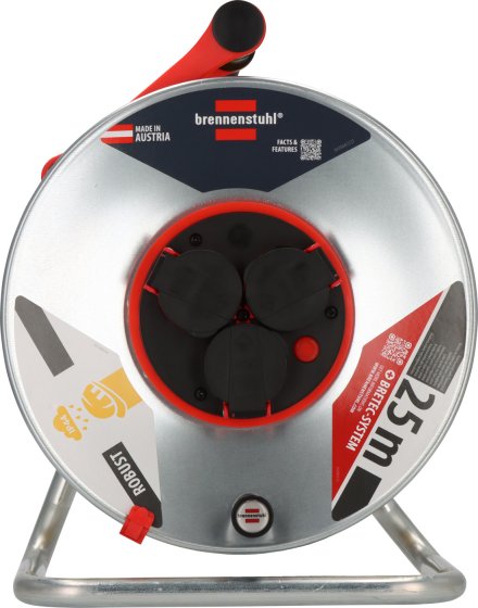 Professional Kabeltrommel SK 290 IP44 mit Bretec, 3x Typ F, 25m AT-N07V3V3-F 3G2,5 orange - Produktansicht