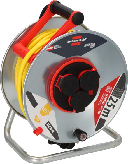 Professional Kabeltrommel SK 290 IP44 mit Bretec, 3x Typ F, 25m AT-N07V3V3-F 3G2,5 orange - Produktbild