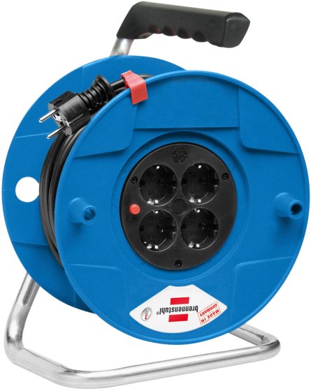 Garant ST 240 Kabeltrommel , 4x Schutzkontakt-Steckdosen 230V/16A, 25m H05VV-F 3G1,5 schwarz - Produktbild