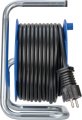 Garant 180 Kompakt Kabeltrommel, 3x Schutzkontakt-Steckdosen 230V/16A, 2x USB-A Ladefunktion, 15m H05VV-F3G1,5 schwarz - Produktansicht