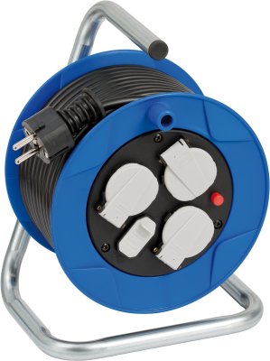 Garant 180 Kompakt Kabeltrommel, 3x Schutzkontakt-Steckdosen 230V/16A, 2x USB-A Ladefunktion, 15m H05VV-F3G1,5 schwarz