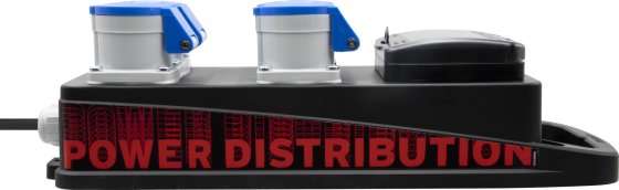 Portabler Stromverteiler BSV P CEE 230V/16A FI, 4x CEE Steckdosen, CEE Stecker, 2m H07RN-F 3G2.5 schwarz *IT* - Produktansicht