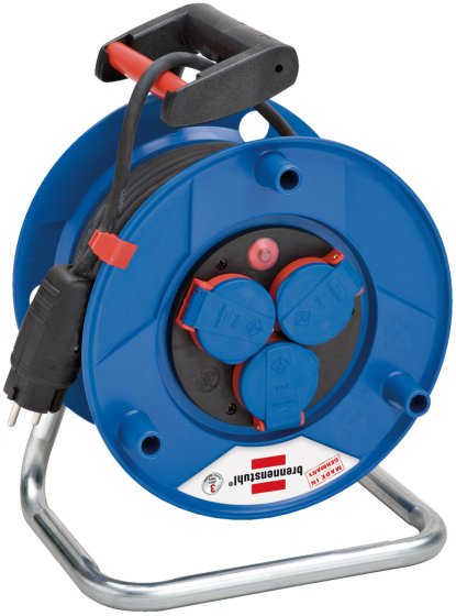 Garant ST 290 Kabeltrommel, 3x Schutzkontakt-Steckdosen 230V/16A, 33m H07RN-F 3G2,5 schwarz, IP44 - Produktbild