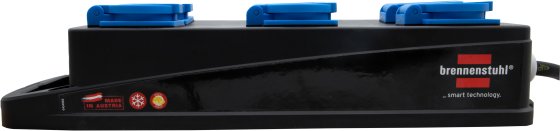 Portabler Stromverteiler BSV P Typ F 230V/16A, 6x Schutzkontakt-Steckdosen, Schutzkontakt-Stecker Typ F, 5m H07RN-F 3G2.5 schwarz - Produktansicht