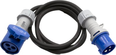 CEE Verlängerungskabel 3-polig 230V/16A, 2m H07RN-F 3G2,5 schwarz