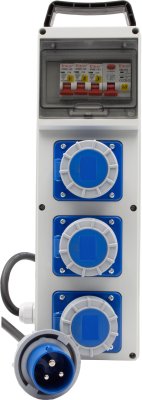Stromverteiler BSV 4 ITR1, RCD 30mA, 1.7m Kabel, 3x CEE 230V/16A IP67
