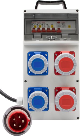 Stromverteiler BSV 4 ITR3, RCD 30mA, 1.7m Kabel, 2x CEE 230V/16A IP67, 2x CEE 400V/16A IP67 - Produktbild