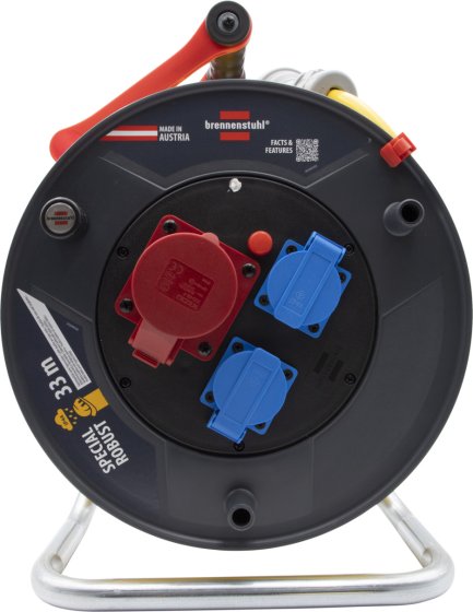 Professional CEE/5 Kabeltrommel 320 ST IP44, Phasenwender, 1xCEE 400V/16A + 2x230V Typ F, 33m AT-N07V3V3-F 5G2,5 - Produktansicht