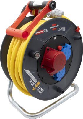 Professional CEE/5 Kabeltrommel 320 ST IP44, Phasenwender, 1xCEE 400V/16A + 2x230V Typ F, 33m AT-N07V3V3-F 5G2,5