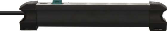 Premium-Line Steckdosenleiste 4-fach schwarz/lichtgrau 5m H05VV-F 3G1,5 - Produktansicht