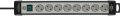 Premium-Line Steckdosenleiste 8-fach schwarz/lichtgrau 5m H05VV-F 3G1,5 - Produktansicht
