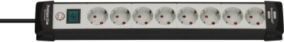 Premium-Line Steckdosenleiste 8-fach schwarz/lichtgrau 5m H05VV-F 3G1,5