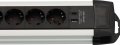 Premium-Alu-Line Steckdosenleiste 6-fach (Typ F) mit USB C PD 30W und USB A 18W 3m H05VV-F3G1,5 - Produktansicht