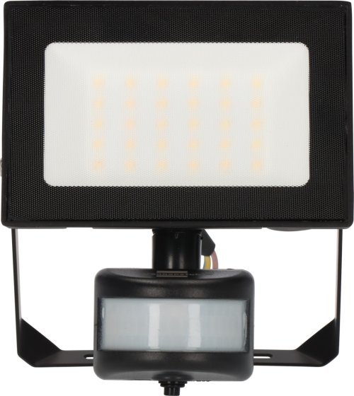 LED Strahler EL 3300 P mit Infrarot-Bewegungsmelder 3300lm, 30W, IP44, 20cm H05RN-F 3G1,0, 4000K - Produktansicht