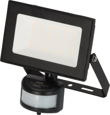 LED Strahler EL 3300 P mit Infrarot-Bewegungsmelder 3300lm, 30W, IP44, 20cm H05RN-F 3G1,0, 4000K