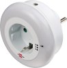 LED-Nachtlicht Color NL 09 RCD mit D&auml;mmerungssensor und Steckdose 9 LED 6lm 3 Farben