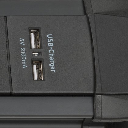 Premium-Line 30.000A &Uuml;berspannungsschutz-Steckdosenleiste mit USB-Ladefunktion 6-fach schwarz 3m H05VV-F 3G1,5 - Produktansicht