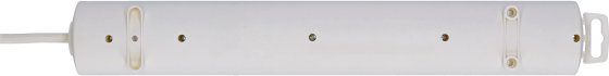 Comfort-Line Plus Steckdosenleiste mit Flachstecker 6-fach weiss 2m H05VV-F 3G1,5 - Produktansicht