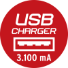 Alu-Office-Line Steckdosenleiste mit USB-Ladefunktion 4-fach 1,8m H05VV-F 3G1,5
