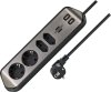 brennenstuhl®estilo Ecksteckdosenleiste mit USB-Ladefunktion 4-fach 2x Schutzkontakt & 2x Euro silber/schwarz