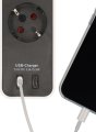 Ecolor Steckdosenleiste mit 2 USB C Ladebuchsen 4-fach wei&szlig;/schwarz 1,5m H05VV-F3G1,5 - Produktansicht