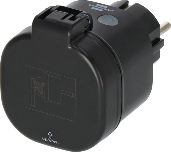 brennenstuhl&reg;Connect WiFi Steckdose WA 3600 XS03 schwarz IP44 - Produktbild