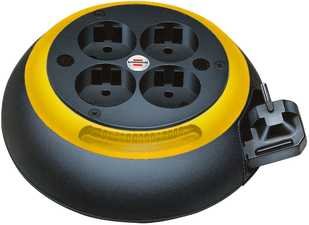 Design-Kabelbox 4-fach schwarz/gelb 4m H05VV-F 3G1,0 - 