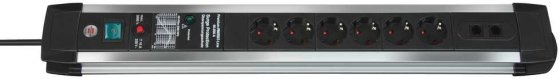 Premium-Protect-Line 60.000A &Uuml;berspannungsschutz-Steckdosenleiste 6-fach 3m H05VV-F 3G1,5 RJ45 (ISDN/DSL) - 